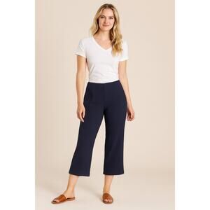 NWT exofficio savvy capri crinkle seersucker high rise packable wide leg XS